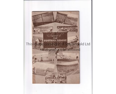 ARSENAL V TOTTENHAM HOTSPUR 1938 / F.L. JUBILEE       Programme for the match at Highbury 20/8/1938.     Generally good