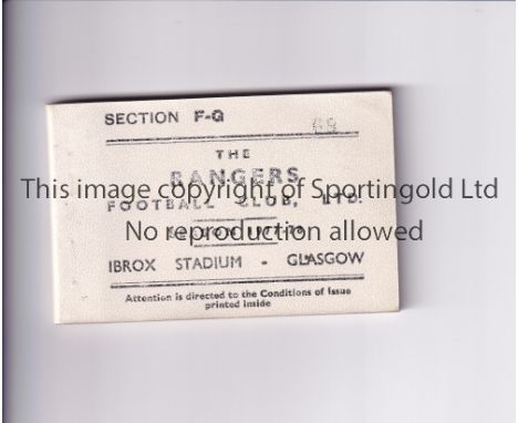 GLASGOW RANGERS      Season ticket book for 1977/8, Treble Season, 33 of 60 tickets intact.     Good
