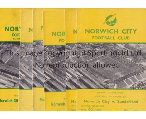 NORWICH CITY       Six home programmes for Friendly matches v Sunderland and The Army XI 56/7, Ipswich Town 57/8, Southampton