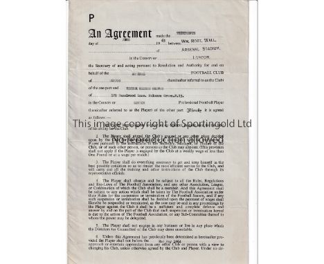 ARSENAL      Player contract dated 13/6/1963.     Generally good