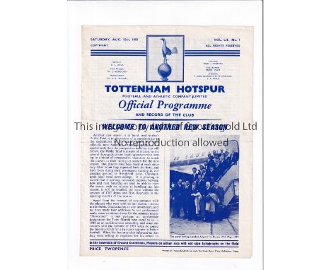 TOTTENHAM HOTSPUR    Forty three home programmes for season 1959-60. All 21 League, 2 FA Cup including the record score v Cre