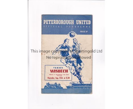 1955 WISBECH &amp; PETERBOROUGH CUP FINAL        Programme for the First Leg at Peterborough United at home v Wisbech 25/8/19