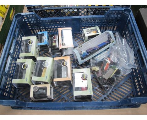 Approximately Eighteen 'N' Scale Plastic/Diecast Lineside Model Vehicles mostly by Oxford, sometimes cased.