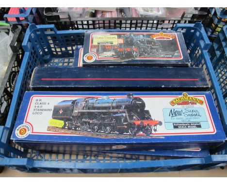 Five Bachmann "OO" Gauge Steam Outline Locomotives both Tank and Tender Locomotives including BR Standard Class 4, boxed, all