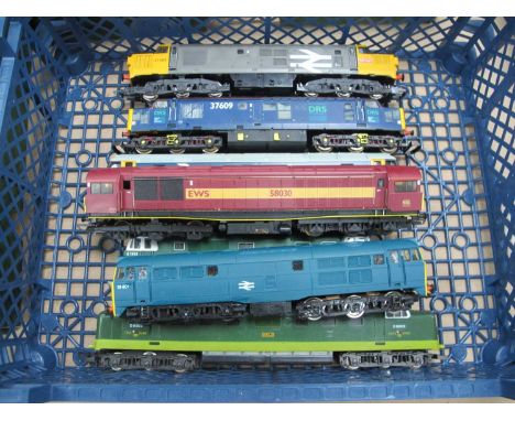 Seven "OO" Gauge Outline Diesel Locomtives by Hornby, Lima, Airfix, including Class 37 Direct Rail Services, all untested, pl