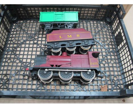 A Lima 'O' Gauge Outline Steam 0-6-0 Locomotive, Tender and Open Wagon, R/No. 4683, LMS Maroon, untested, playworn.