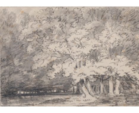 Dr Thomas Monro (1759 - 1833), woodland scene, ink and wash sketch, 15.5cm x 21.5cm, framed, provenance: John Rorke & Sons Lo
