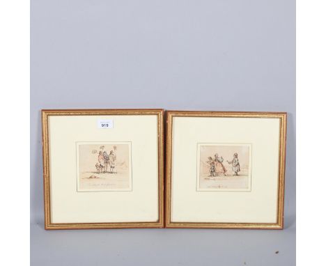 Paul Sandby (circa 1730 - 1809), Poor Frozen out Gardeners, and Get Out of the Parish, ink/watercolour on paper, 10.5cm x 12c
