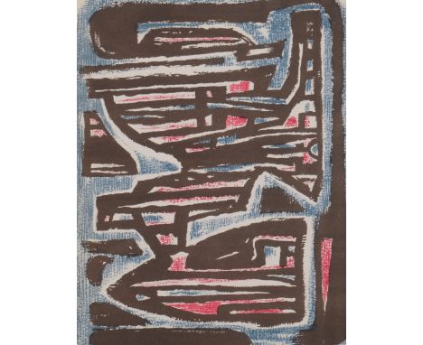 Alfred Manessier (1911 - 1983), abstract, original lithograph, 1953, issued XXe Siecle, no. 4, 1954, sheet 31cm x 24cm, frame