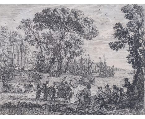 Claude Lorrain (1600 - 1682), The Rape of Europa, engraving, plate 20cm x 26cm, mountedGeneral light even paper discolouratio