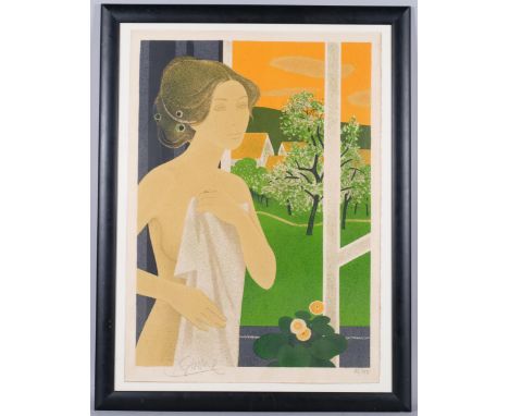 Yves Ganne, Figure, original lithograph, signed in pencil, no. 45/150, image 70cm x 50cm, framedGood condition, very slight e