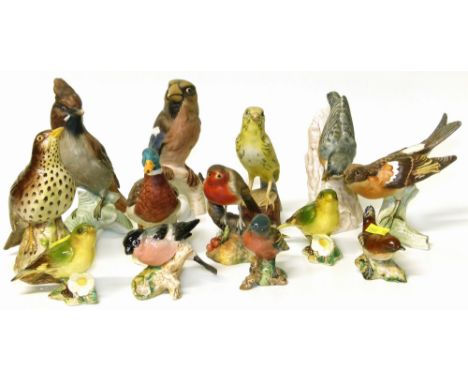 Six Beswick birds, Crown Derby Robin and six Goebel birds. Condition reports are not available for the Interiors Sale.