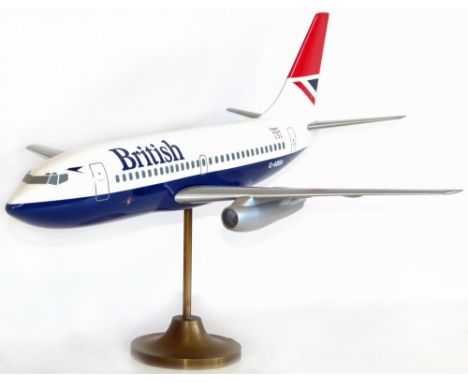 Travel Agent's display model Boeing 737 jet in British Airways livery 24" wingspan Condition reports are not available for th