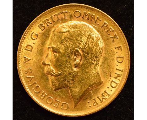 King George V, Half-Sovereign, 1914, Bare head l. R. St. George and dragon, London Mint, edge milled, gold, weight 3.99g, S.4