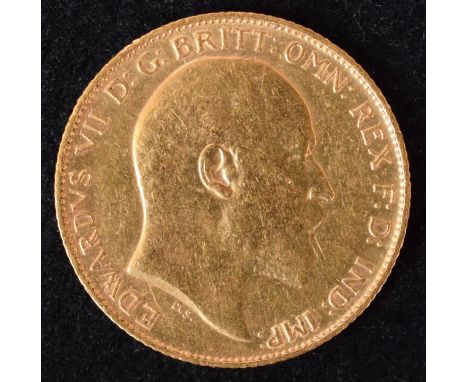 King Edward VII, Half-Sovereign, 1910, Bare head r. R. St. George and dragon, London Mint, edge milled, gold, weight 4g, S.39