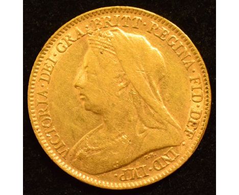 Queen Victoria, Half-Sovereign, 1894, Old veiled bust l. R. St. George, London Mint, edge milled, gold, weight 3.9g , S.3878,