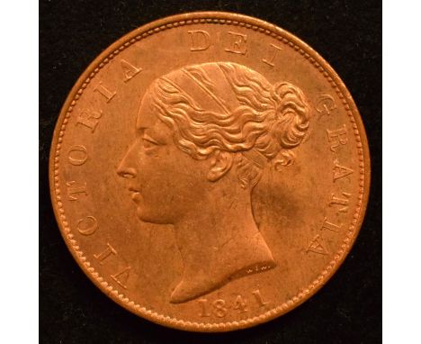 Queen Victoria, Halfpenny, 1841, Young head l. R. Britannia seated, copper, weight 9.42g, S.3949, UNC.