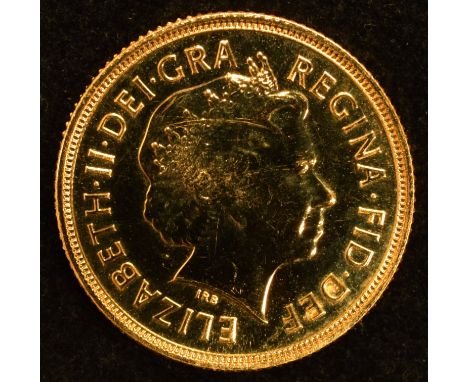Queen Elizabeth II, Sovereign, 2009, Crowned head r. R. St. George and dragon, gold, weight 8g, uncirculated .