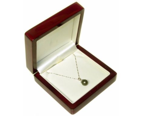 Tahitian pearl pendant on 18ct white gold chain Condition reports are not available for the Interiors Sale.