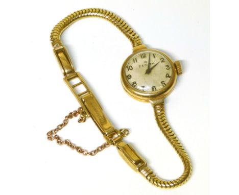 A ladies Zenith 9ct gold bracelet watch Condition reports are not available for the Interiors Sale.