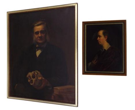 J** L**Reilly after the Hon. John Collier (19th/20th century) - portrait of Thomas Henry Huxley (1825-1895) holding a human s