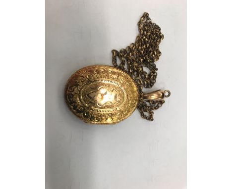 A 9ct locket on a 9ct chain