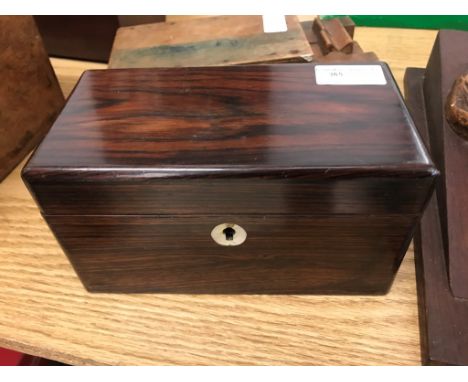 A 19th century rosewood tea caddy