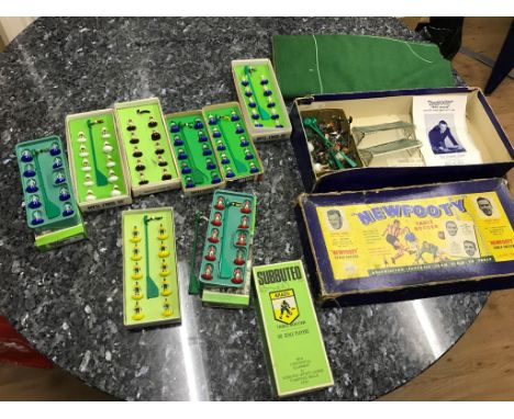 A boxed 1950s New Footy game with five complete teams; together with eight boxed complete Subbuteo teams to inc Brazil, West 