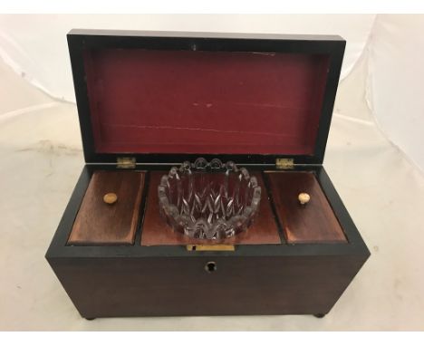 A 19th century mahogany sarcophagus tea caddy