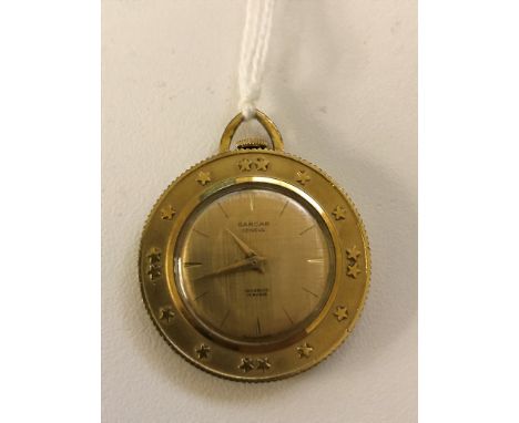 A Sarcar miniature pocket watch set in  1934 100 franc gold coin