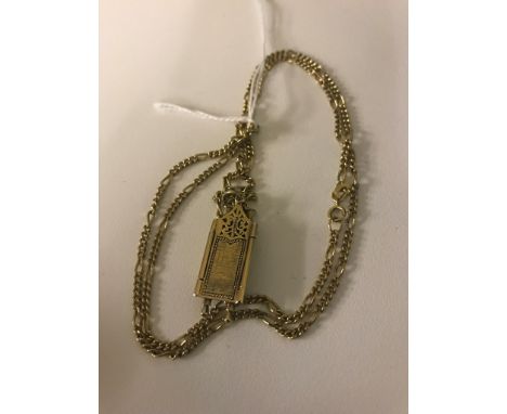 A 9ct Judaica pendant on a 9ct chain