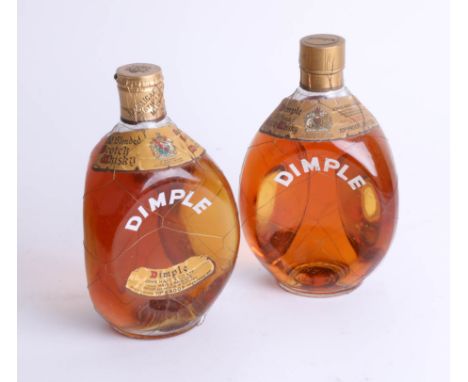 Two bottles of J. Haig 'Dimple' Scotch Whisky.