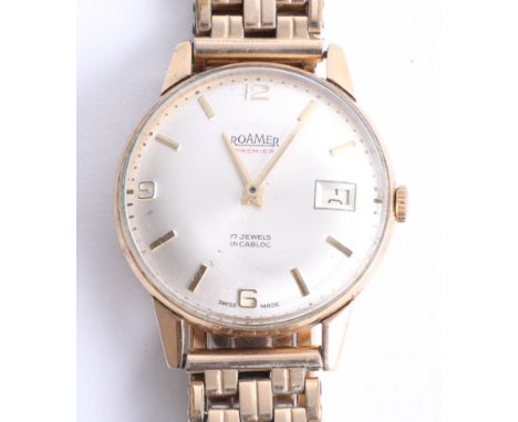 Roamer, A 9ct gold cased gents manual wind wristwatch.