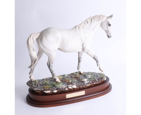 Royal Doulton, Desert Orchid, porcelain group, 1989 modelled by J.G.Tongue, no. 3189 from an edition of 7,500 on a wooden pli