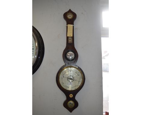 Wheel Barometer by Monesteri, Darlington 1850 with 8" Silver Dial 