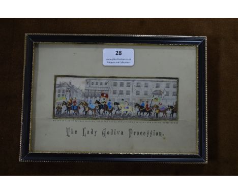 Victorian Stevengraph Framed Silk Picture - The Lady Godiva Procession 