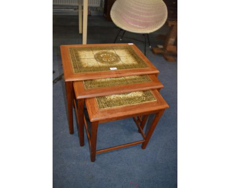 Danish 1970's Nest of Three Tile Topped Tables 
