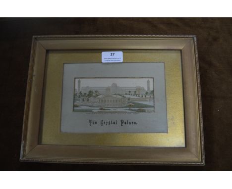 Victorian Stevengraph Framed Silk Picture - The Crystal Palace 