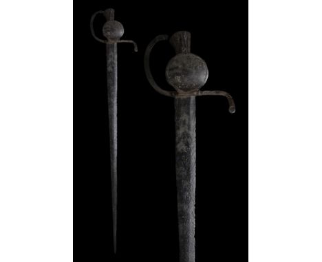 Ca. 1550 AD.This sword could loosely be termed as a ‘Swept Hilted Rapier’ The hilt has no pommel as such, and the grip (which