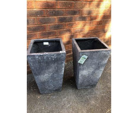 Two large garden planters approx height 50cm