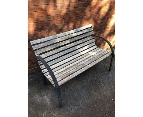 Metal and wooden slatted Garden Bench