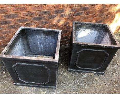Pair of square Garden planters, approx 57cm square