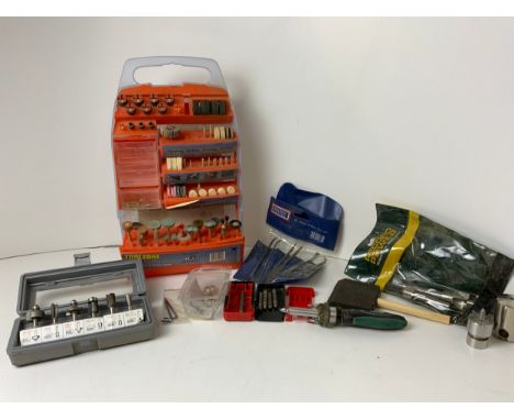 Rotary Tool Accessory Tool Kit, Riffler File Set and Router Bits etc 