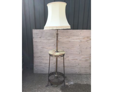 Onyx and Brass Standard Lamp 