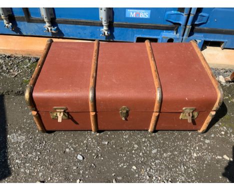Wood Bound Trunk and Contents - Blanket 