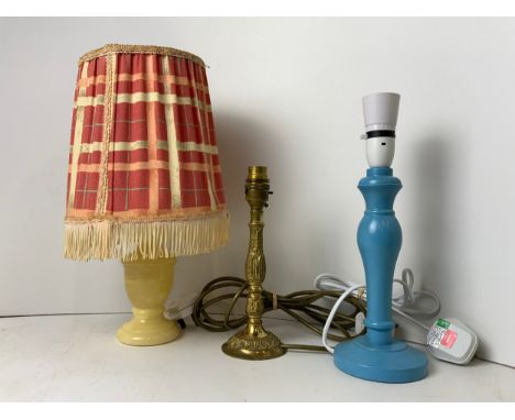 Table Lamp with Retro Shade and 2x Others 