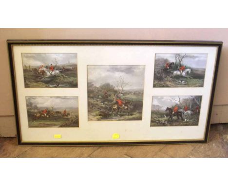 5 Framed Coloured Hunting Prints Condition report: see terms and conditions.