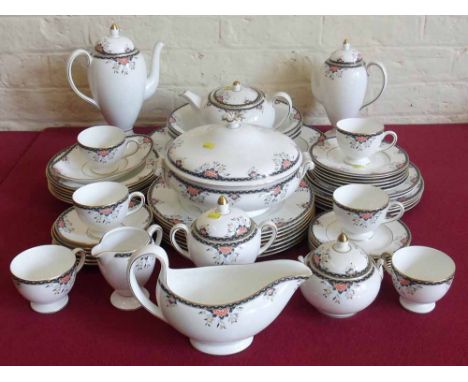 Wedgwood touraine tea and dinner service 54 piece (all good condition). Condition report: see terms and conditions.