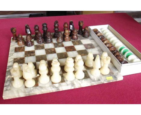 Onyx chess set. Condition report: see terms and conditions.