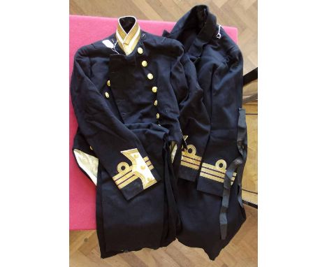 Naval Commanders mess dress and trousers and a boat cloak. Condition report: see terms and conditions.